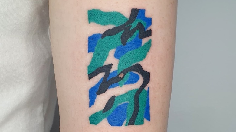 Blue abstract tattoo