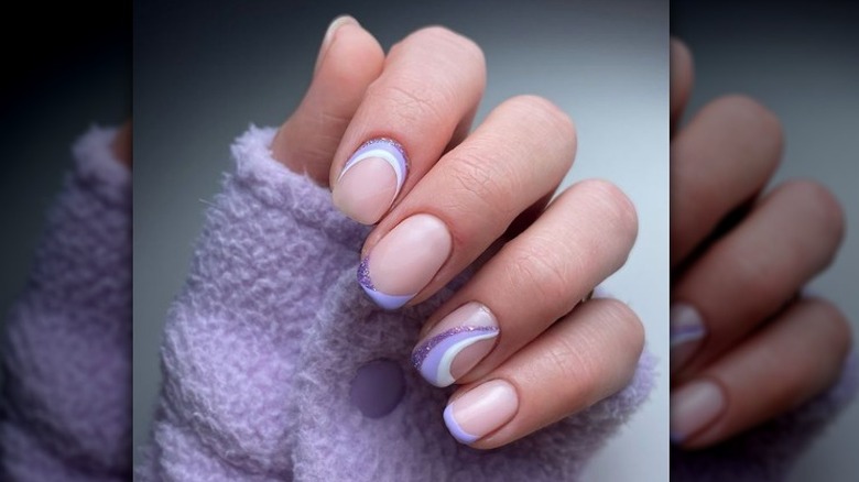 purple nail art