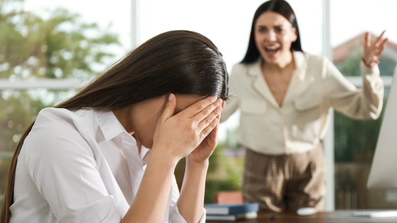 Woman screaming at partner