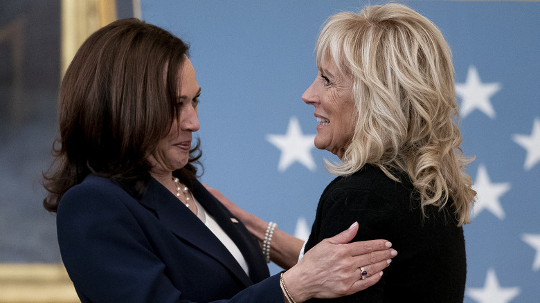 Kamala Harris and Jill Biden smiling 