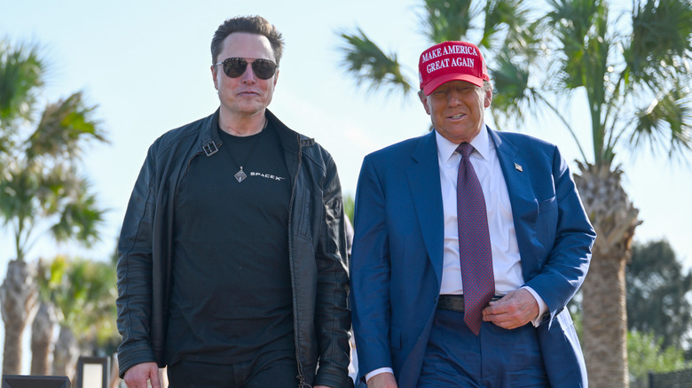 Elon Musk and Donald Trump at a SpaceX rocket launch 2024