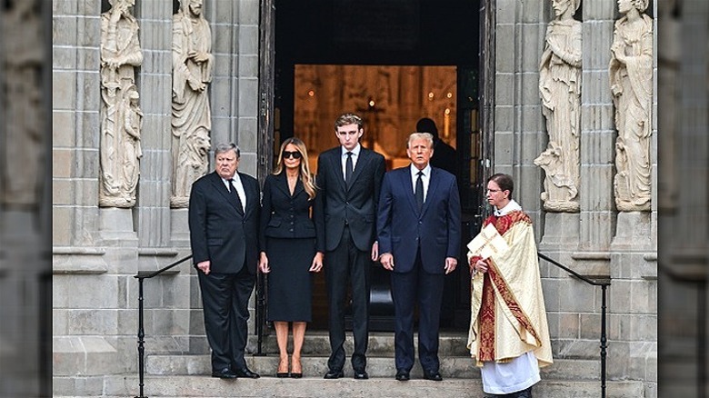 The Trumps at Amalija Knavs' funeral