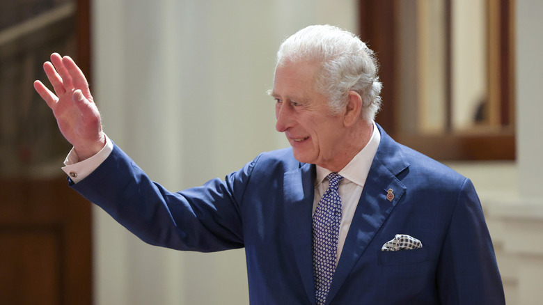 King Charles waving