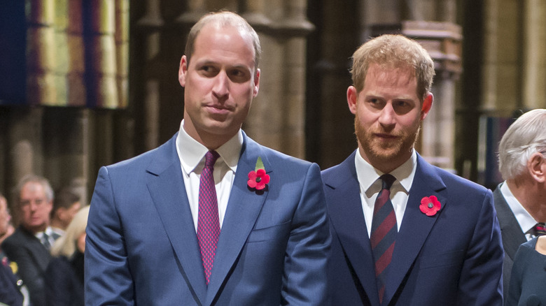 Prince Harry and Prince William at event