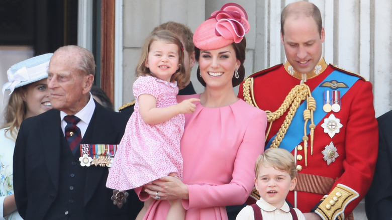 Members of royal family at Buckingham Palace