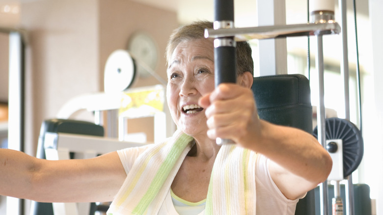 woman working out in gym