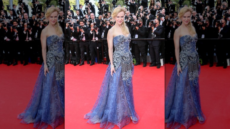 Nicole Kidman posing in blue gown at the 2014 Cannes Film Festival