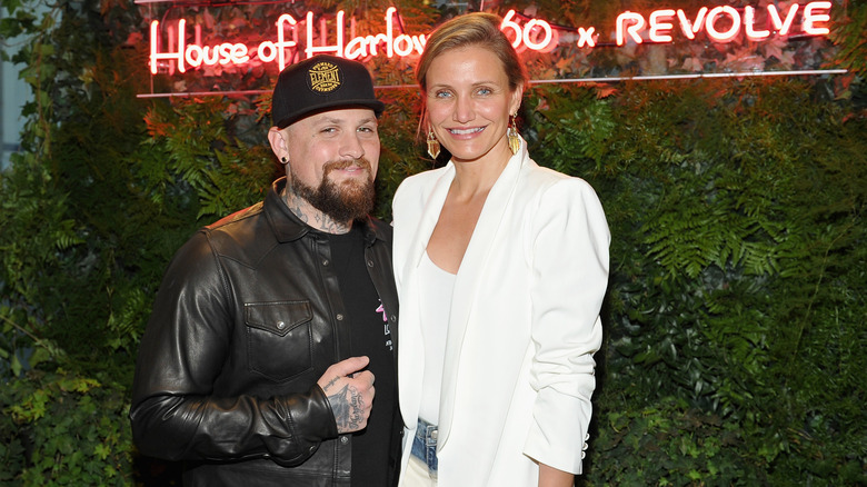 Benji Madden and Cameron Diaz smiling