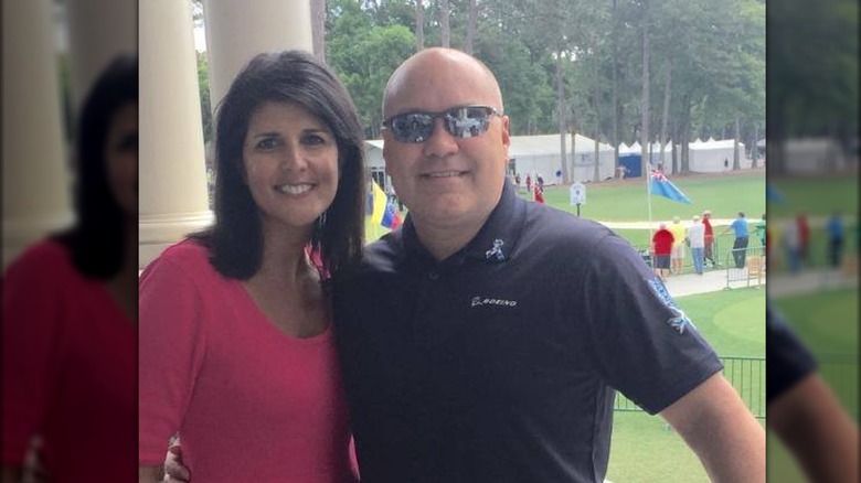 Nikki Haley and Michael Haley smiling