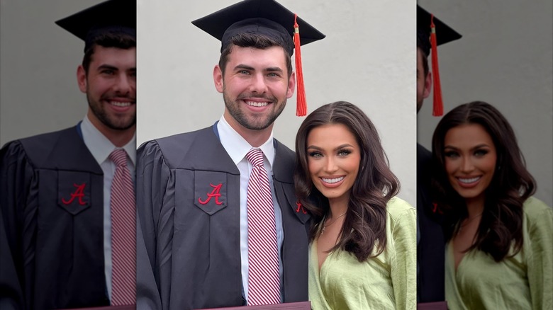 Noelia Voigt with boyfriend Jack Hendrix in cap and gown