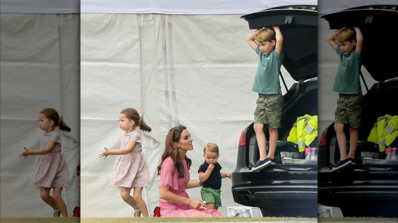 The Wales family at their car 