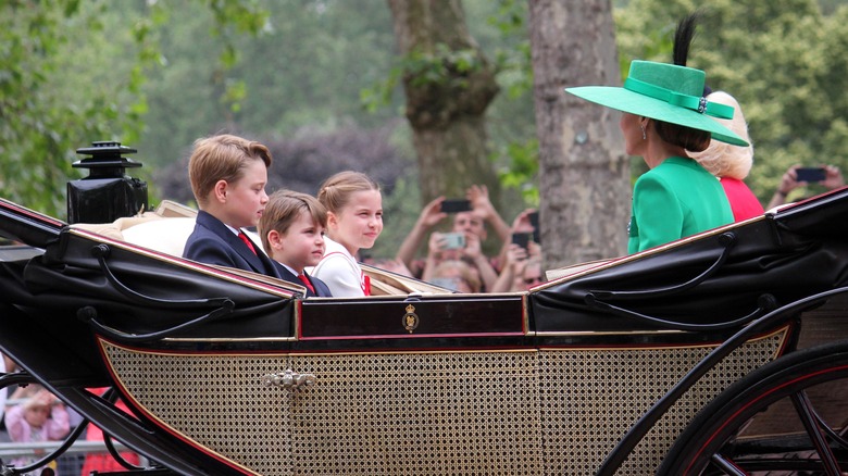 The Wales family in a carriage 