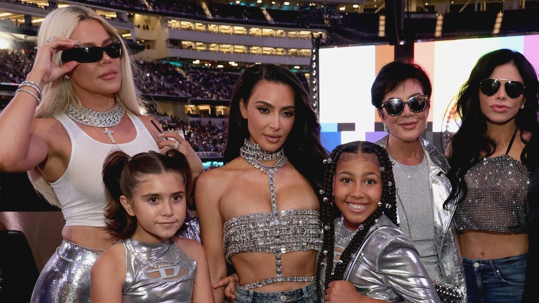 Kardashian family wearing silver