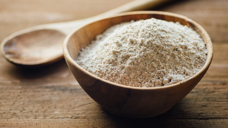 Bowl of ground oatmeal