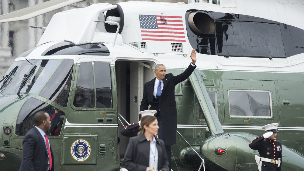 Obama leaving the White House for the last time