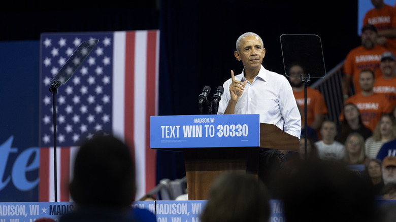 Barack Obama at podium