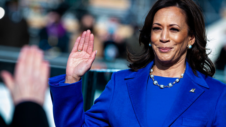 Kamala Harris being inaugurated as the Vice President of the United States in 2021