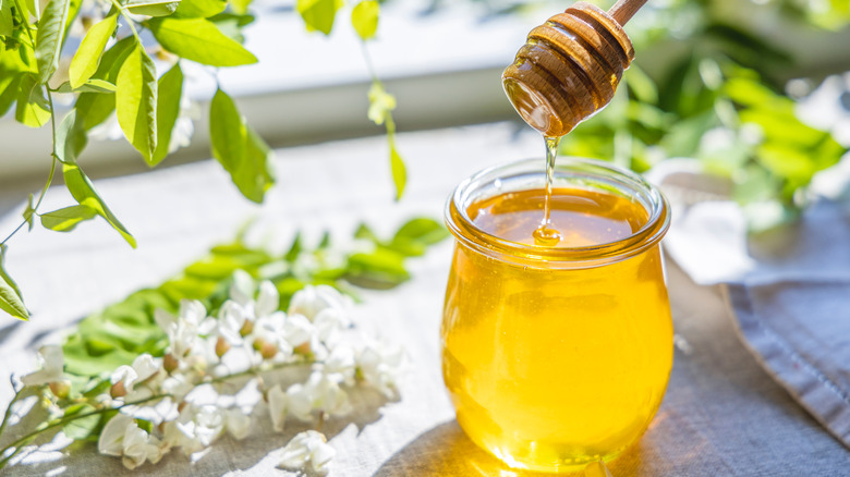 Honey on a table