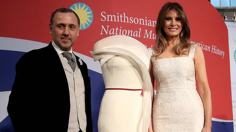 Melania Trump with her inaugural dress