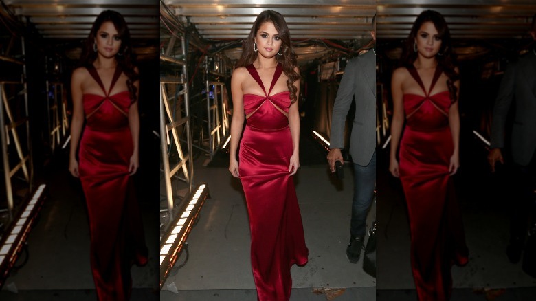 Selena Gomez in red at the Grammys