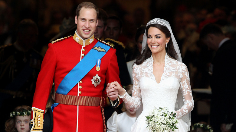 Prince William and Kate Middleton on their wedding day