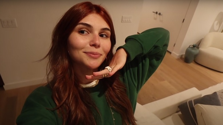 Olivia Jade with red hair in her YouTube video