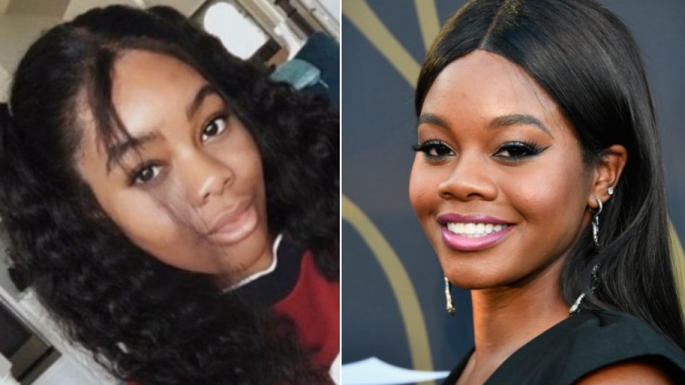 Olympic athlete Gabby Douglas with and without makeup