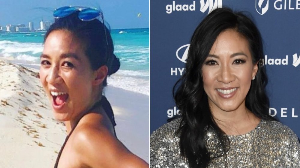 Olympic athlete Michelle Kwan with and without makeup