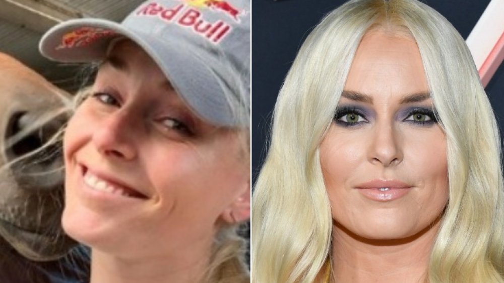 Olympic athlete Lindsey Vonn with and without makeup