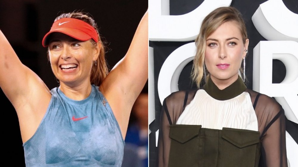 Olympic athlete Maria Sharapova with and without makeup