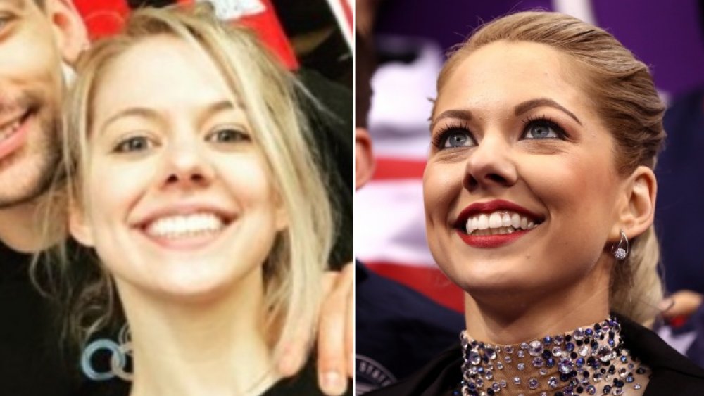 Olympic athlele Alexa Scimeca Knierim with and without makeup