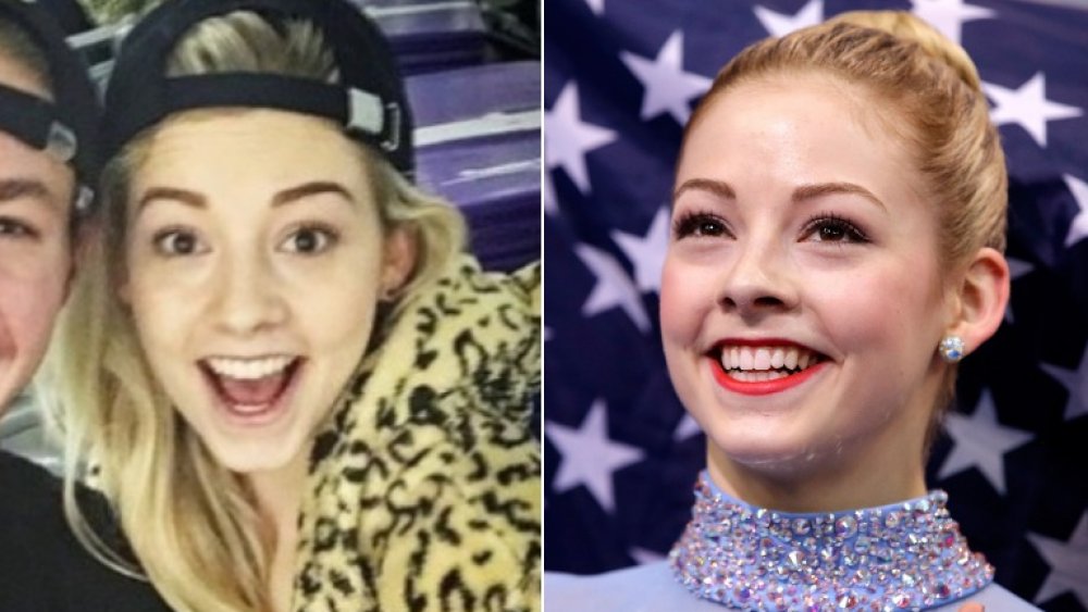 Olympic athlete Gracie Gold with and without makeup