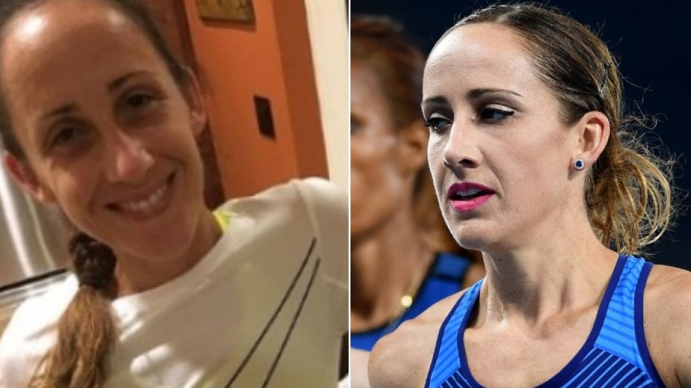 Olympic athlete Shannon Rowbury with and without makeup