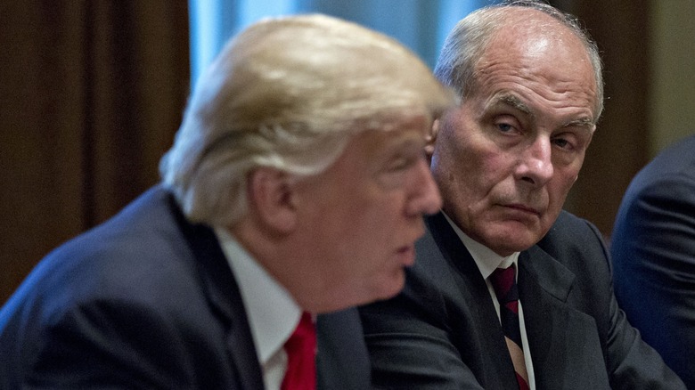 John Kelly stares suspiciously at Trump