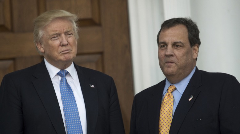 Donald Trump and Chris Christie smirking together