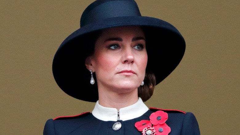 Catherine, Princess of Wales looking somber