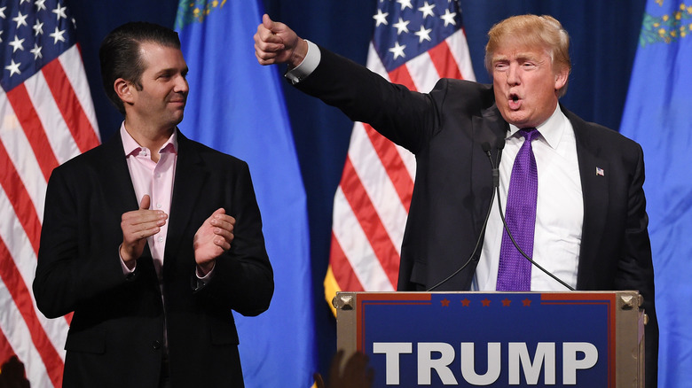 Don Jr. claps while his father yells