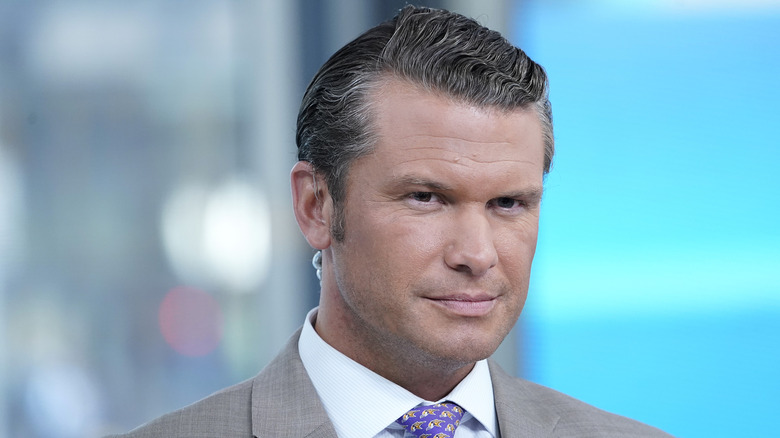 Pete Hegseth in grey suit