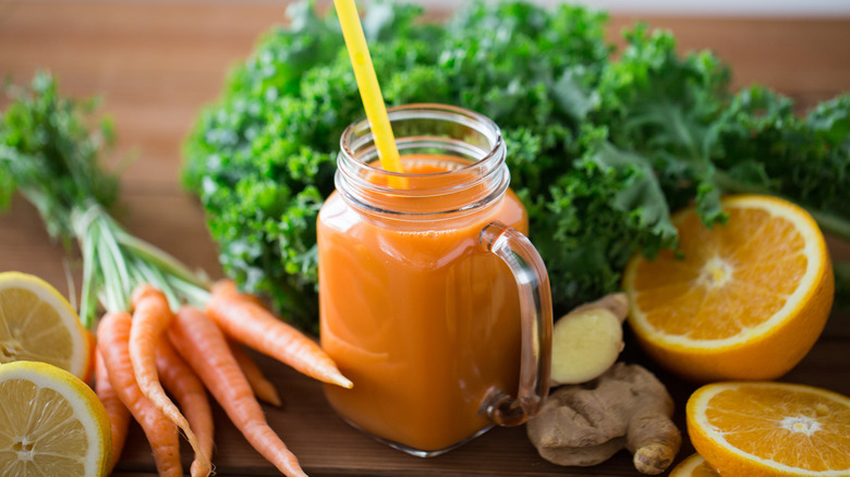 fresh juice carrot ginger orange