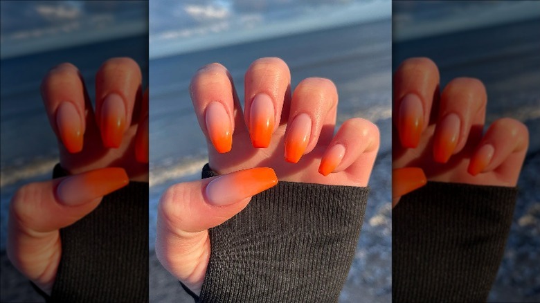 Orange ombre nails