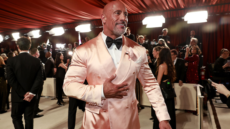 Dwayne 'The Rock' Johnson posing at Oscars 
