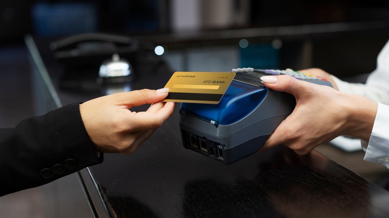 Credit card being swiped 