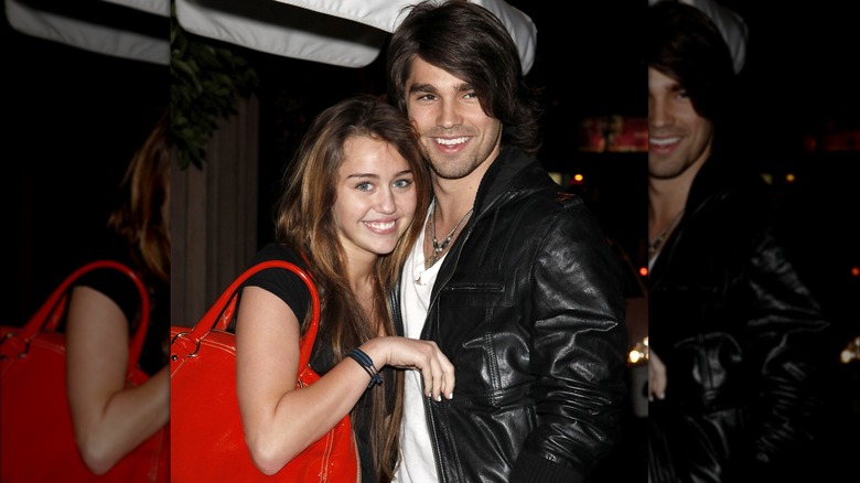 Miley Cyrus and Justin Gaston snuggled together