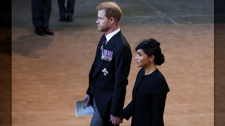 Harry and Meghan at the queen's funeral 