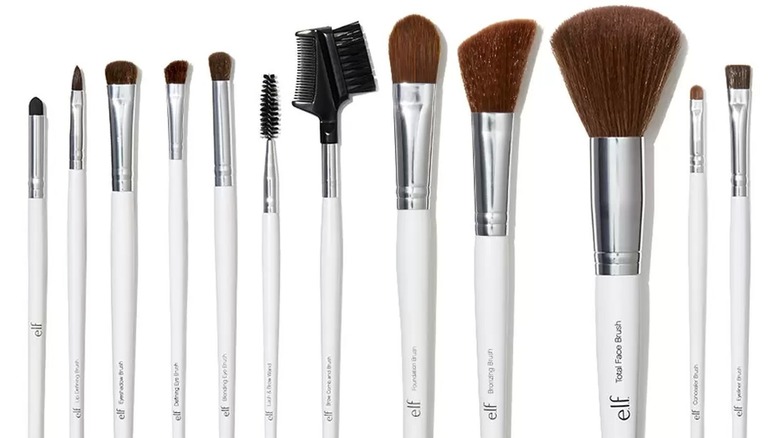 The full set of makeup brushes from e.l.f. Cosmetics