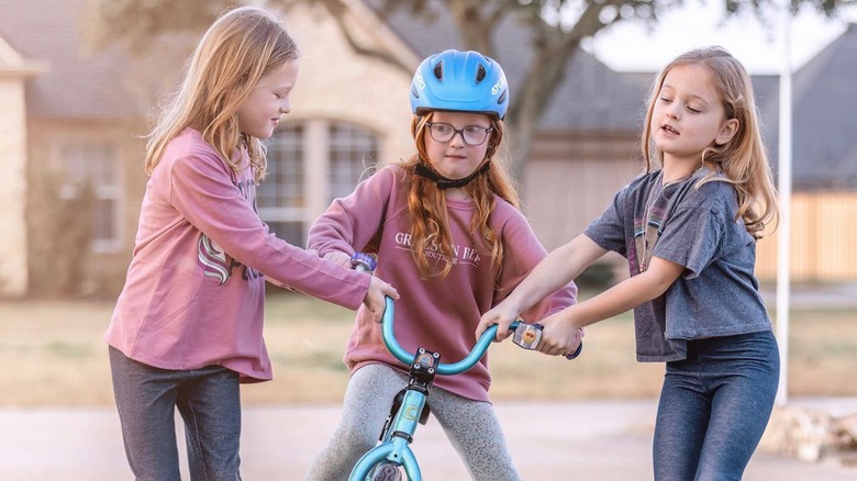 Hazel Busby riding bike 