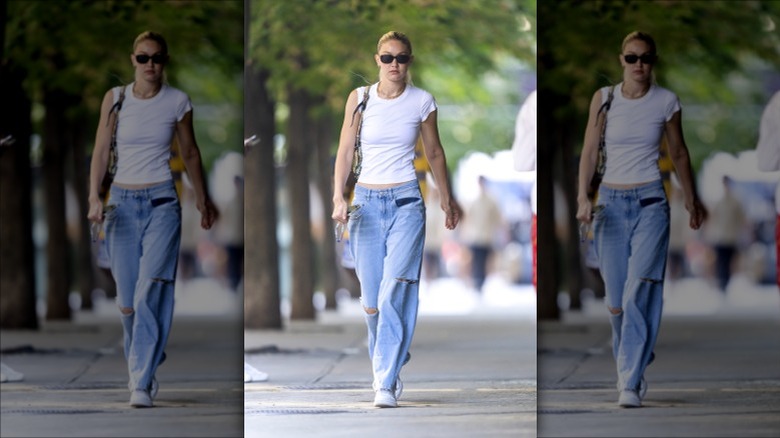 Gigi Hadid walking