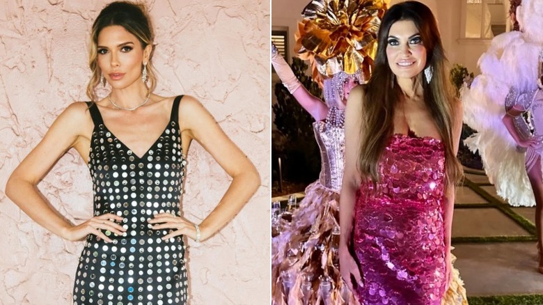 Split image of Bettina Anderson in sparkles and Kimberly Guilfoyle in sparkles