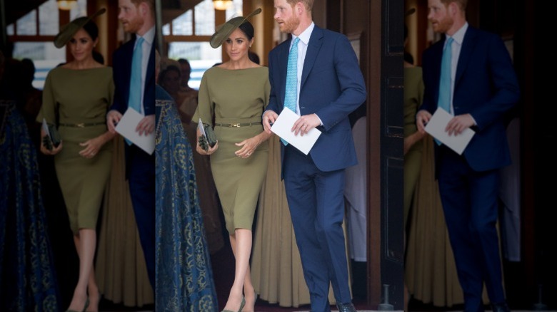 Meghan Markle and Prince Harry at Prince Louie's christening