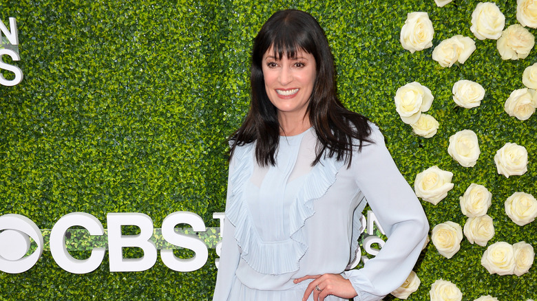 Paget Brewster walking the CBS red carpet